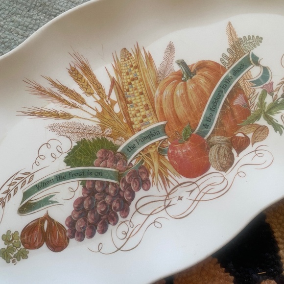 Waverly Products I Scalloped Autumn Harvest Serving Tray I James Whitcomb Riley - Picture 9 of 16